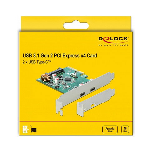 DeLOCK 90397 Tarjeta de expansión PCIe a 2 puertos USB 3.2 Gen 2 Tipo-C DeLOCK 90397 Tarjeta de expansión PCIe a 2 puertos USB 3.2 Gen 2 Tipo-C