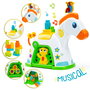 Molto Pony Actividades 26526 Zebra Juguete con Sonidos, Engranajes y 15 Bloques - Idiomas: EN, FR, DE, IT, PT, ES - Para +12 Meses