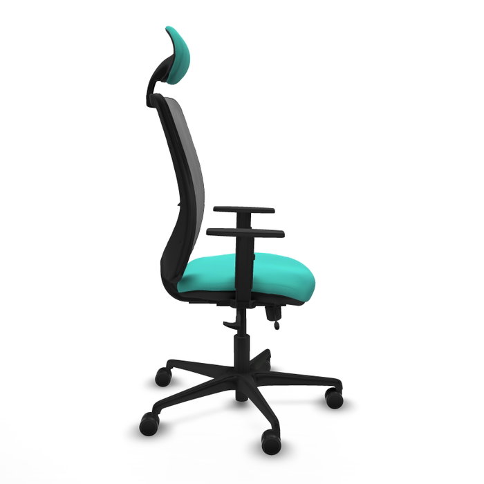 PIQUERAS Y CRESPO Silla de oficina Zulema con mecanismo Sincro/Traslack, Turquesa y Gris