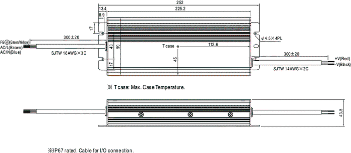 MEAN WELL HLG-320H-42 Alimentador LED 320W 42V 7,65A MEAN WELL HLG-320H-42 Alimentador LED 320W 42V 7,65A