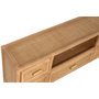 DKD Home Decor Mueble TV Abeto y Ratán 120x30x45 con 5 Cajones Natural