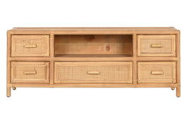 DKD Home Decor Mueble TV Tropical Suipt Marron Claro 120x30x45 cm