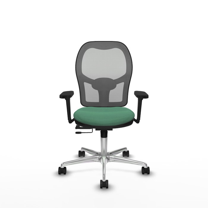 PIQUERAS Y CRESPO Silla de oficina Jorquera con mecanismo Sincro/Traslack, Verde esmeralda y Gris