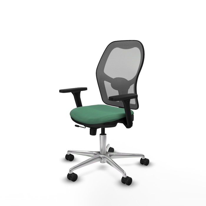 PIQUERAS Y CRESPO Silla de oficina Jorquera con mecanismo Sincro/Traslack, Verde esmeralda y Gris
