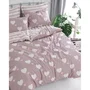 Juego de Cama Funda Nórdica 220x240 cm + 2 Fundas Almohada 60x60 cm Rosa 65% Algodón 35% Poliéster