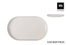 La Mediterranea Fuente Ovalada Ivory Nordic Brillo (18 Unidades) 25 x 15 x 2.2 cm