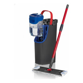 Vileda H2PRO Flachwischer Set Zweitanksystem, Microfibra, Mopa para Suelos Laminado Azulejos Vinilo, Negro y Azul