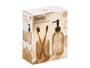 Berilo Set de 2 Dosificadores para Baño con Vaso 410 ml, Color Ámbar, Vidrio y Plástico, Dimensiones 16x28x8 cm (Set de 12)
