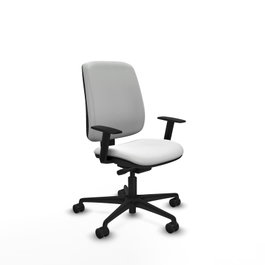 PIQUERAS Y CRESPO Silla de oficina Alares, Tela Blanca, Brazos 1D, Mecanismo Sincro/Traslack