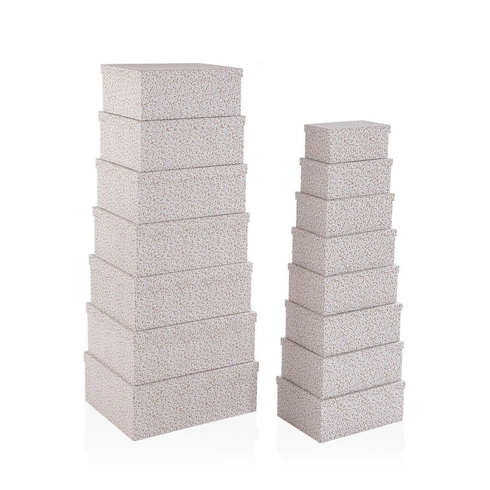 Juego de Cajas Decorativas Versa Serpentine Cartón (15 Piezas) Juego de Cajas Decorativas Versa Serpentine Cartón (15 Piezas)