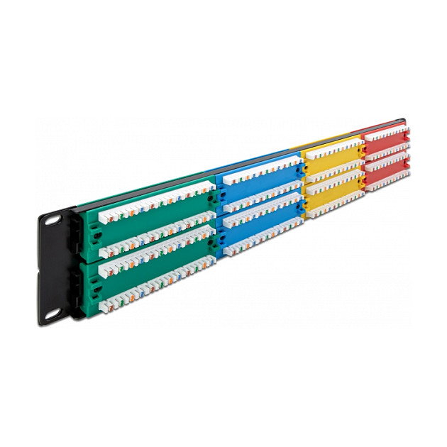 DeLOCK Patchpanel 48 Puertos Cat.5e 2U de Colores