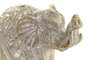 DKD Home Decor Figura de Elefante Envejecido Blanco y Dorado