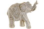 DKD Home Decor Figura de Elefante Envejecido Blanco y Dorado