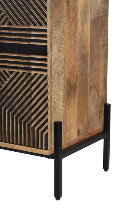 DKD Home Decor Aparador de Madera de Mango Tallado Negro DKD Home Decor Aparador de Madera de Mango Tallado Negro