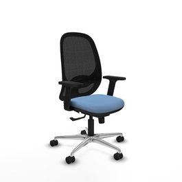 PIQUERAS Y CRESPO Silla de oficina Cilanco con mecanismo Sincro, Azul cielo y Negro