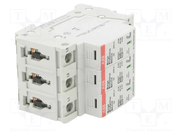 ABB Limitador de sobretensiones Tipo 2+3 3 polos 20kA 275V AC ABB Limitador de sobretensiones Tipo 2+3 3 polos 20kA 275V AC