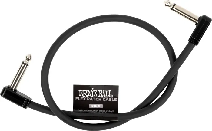 Ernieball Cable Flex Patch 18" Negro para Pedalera Cable Patch de Alta Calidad con 95% de Blindaje