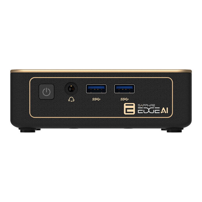 Sapphire EDGE AI 340 Barebone Mini PC, AMD Ryzen AI 5 340, 6 Cores, 12 Threads, 2x SO-DIMM DDR5, 2x HDMI 2.1, 3x USB 3.2 Gen 2, 2x USB-C 3.2 Gen 2, 1x Ethernet, 120 W