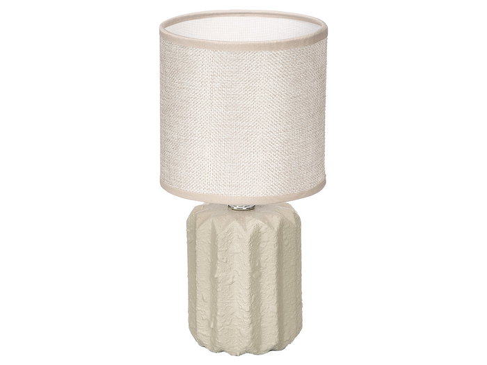 Giftdecor Lámpara Sobremesa Rayas Beige 13x19x13 cm Cerámica/Tela (Set de 12)