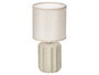 Giftdecor Lámpara Sobremesa Rayas Beige 13x19x13 cm Cerámica/Tela (Set de 12)