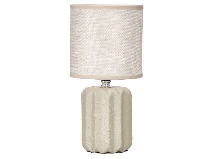 Giftdecor Lámpara Sobremesa Rayas Beige 13x19x13 cm Cerámica/Tela (Set de 12)