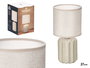 Giftdecor Lámpara Sobremesa Rayas Beige 13x19x13 cm Cerámica/Tela (Set de 12)