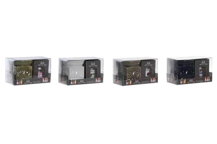 DKD Home Decor Set de 3 Quemadores de Cerámica Flor de Loto DKD Home Decor Set de 3 Quemadores de Cerámica Flor de Loto