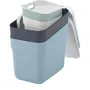 Curver CUR3253924831725 Juego de 4 cubos de basura - 5 L + 10 L + 2 x 20 L - Blanco/Verde/Azul/Gris