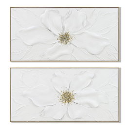 DKD Home Decor Cuadro Lienzo MDF 142x4,5x72 Flor Surtido de 2 Unidades
