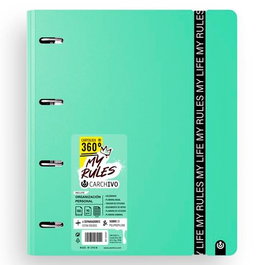 Carchivo Carpeblock 360 My Rules Carpeblock con Recambio 100H A4 5x5 90 gr 4 Separadores PP Foam Jade