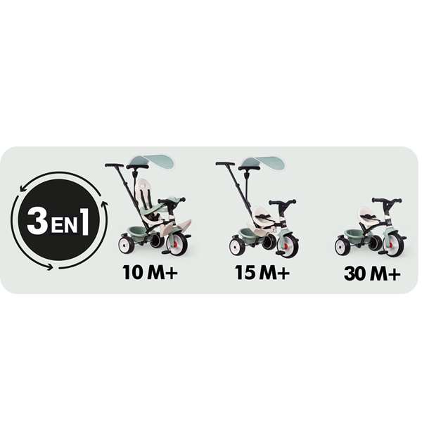 Smoby Life Baby Balade Triciclo 59x52x44 cm para Niños a Partir de 2 Años - Plástico y Metal - Noruego