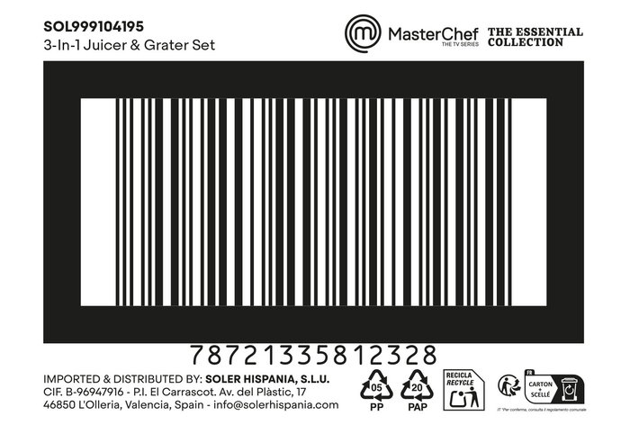 Inde Exprimidor y Rallador 4 en 1, 13.7x9.1x13.8 cm, 3.57 kg (12 Unidades)