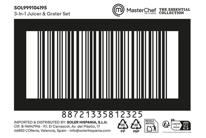 Inde Exprimidor y Rallador 4 en 1, 13.7x9.1x13.8 cm, 3.57 kg (12 Unidades)