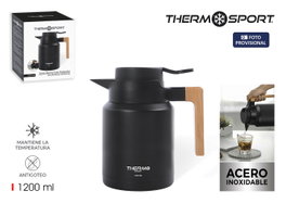 Thermospor Jarra Termo Acero Wood 1200 ml (d12.7x20.3 cm) (4 Unidades)