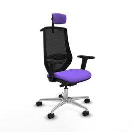 PIQUERAS Y CRESPO Silla de oficina Mardos con mecanismo Sincro/Traslack, Lila y Negro