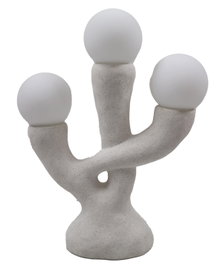 DKD Home Decor Lámpara de sobremesa de cerámica y cristal crudo