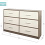 Max Home Cómoda 6 Cajones 114x30x70 cm MDF y Acero Edad Mínima 36 Meses