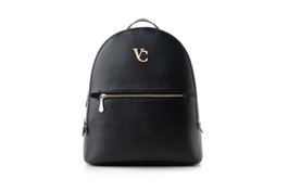 Vince Camuto Pescara - Mochila de Polipiel Negra Elegante y Funcional con Dos Bolsillos Interiores