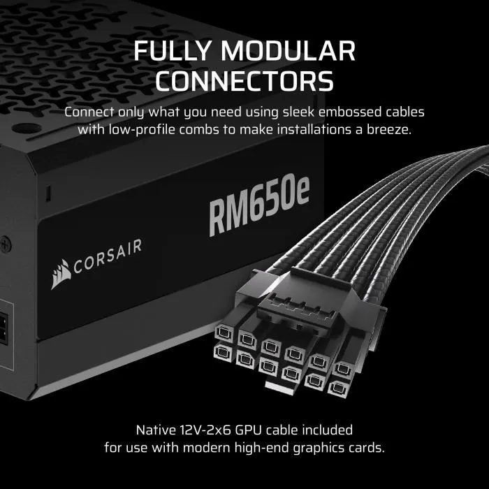 Corsair COR1737479099608 Fuente de Alimentación para PC 650W Modular Silenciosa Corsair COR1737479099608 Fuente de Alimentación para PC 650W Modular Silenciosa