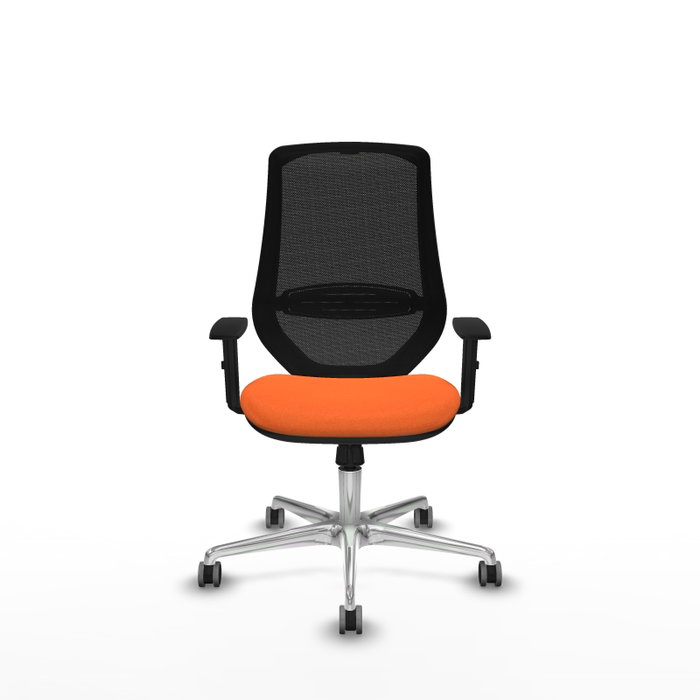 PIQUERAS Y CRESPO Silla de oficina Mardos con mecanismo Sincro, Naranja y Negro