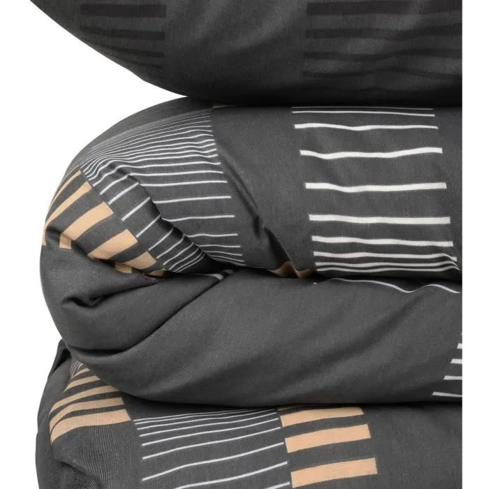 Juego de cama 220x240 cm Antracita, 65% Algodón 35% Poliéster - Incluye 1 funda nórdica y 2 fundas de almohada 60x60 cm - MEN8681181861240 Juego de cama 220x240 cm Antracita, 65% Algodón 35% Poliéster - Incluye 1 funda nórdica y 2 fundas de almohada 60x60 cm - MEN8681181861240