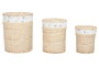 DKD Home Decor Cesta Ropa Shabby Natural 45 x 55 x 45 cm Set de 3