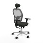 PIQUERAS Y CRESPO Silla de oficina Jorquera con mecanismo Sincro/Traslack, Negro y Gris