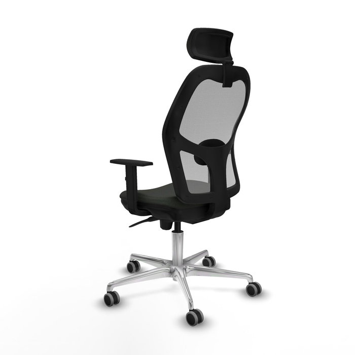 PIQUERAS Y CRESPO Silla de oficina Jorquera con mecanismo Sincro, Tela Negra y Malla Gris