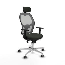 PIQUERAS Y CRESPO Silla de oficina Jorquera con mecanismo Sincro, Tela Negra y Malla Gris