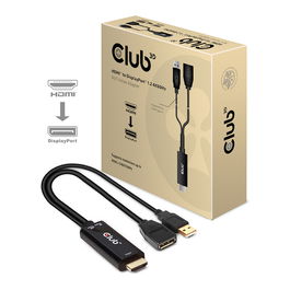Club 3D Adaptador HDMI 2.0 a DisplayPort 1.2, 4K 60Hz HDR Activo, CAC-1331