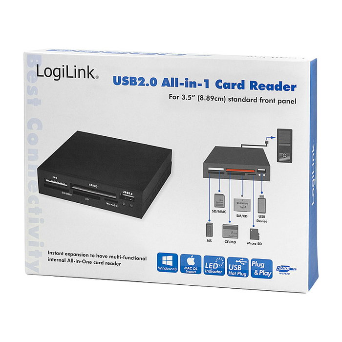 LogiLink CR0012 Lector de tarjetas All-in-One interno de 3,5 pulgadas