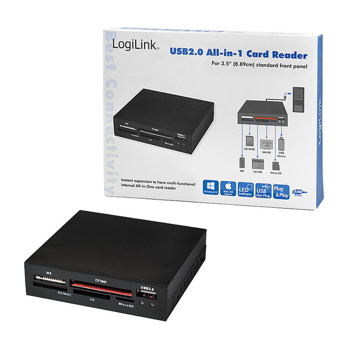 LogiLink CR0012 Lector de tarjetas All-in-One interno de 3,5 pulgadas