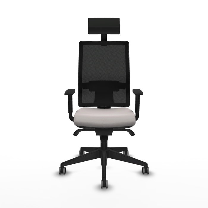 PIQUERAS Y CRESPO Silla de oficina Horna con mecanismo Sincro, Blanco y Negro