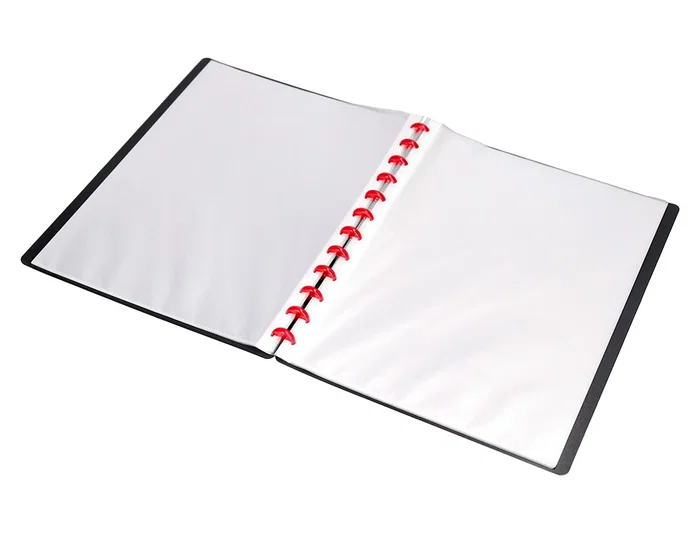 Liderpapel Carpeta Din A4 con 20 Fundas Intercambiables Negra